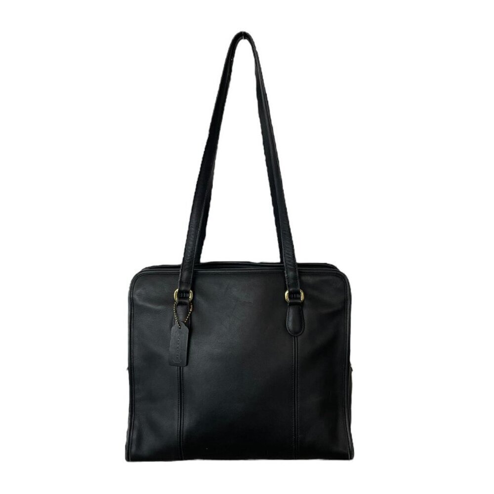 Vintage Coach #9872 Black Leather Business Tote | Glove-Tanned Cowhide